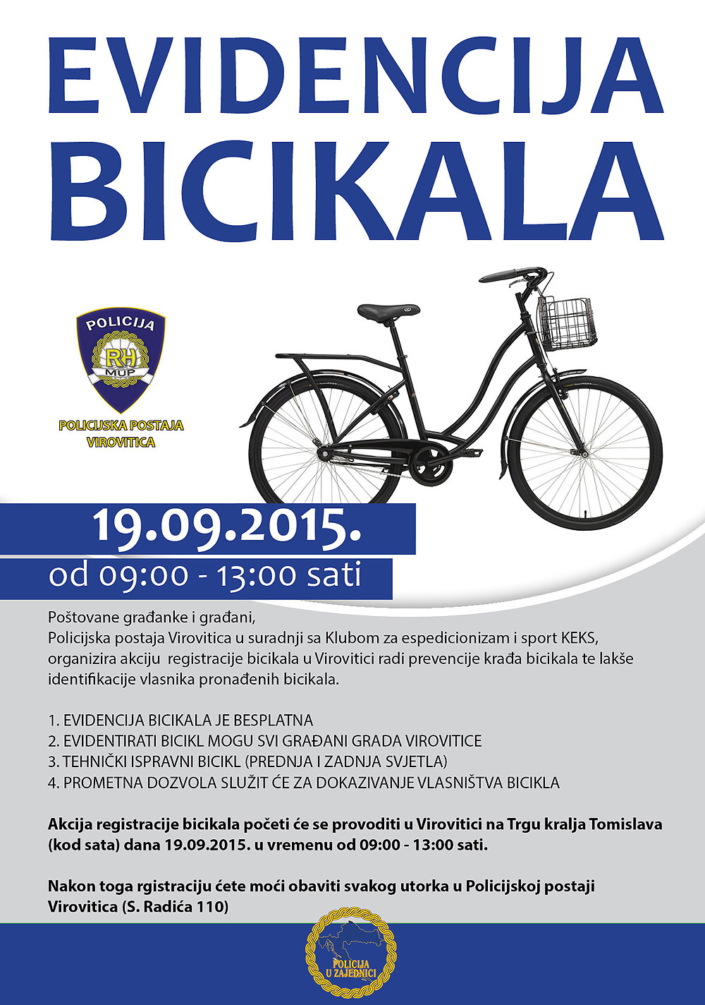 Registracija bicikala u Virovitici u subotu, 19. rujna, od 9 do 13 sati 1 MUP-Evidencija-bicikala