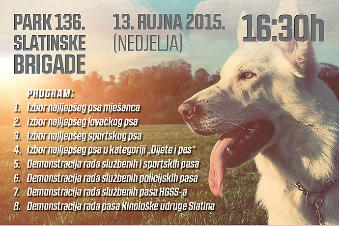 4. revijalna izložba pasa u nedjelju, 13. rujna u Parku 136. slatinske brigade