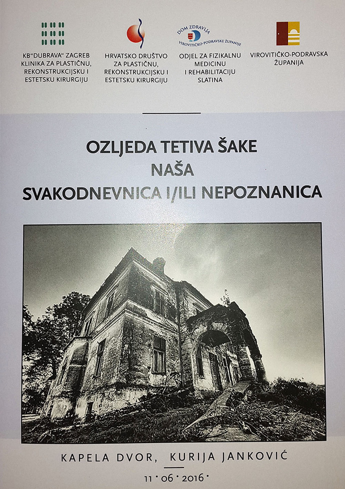 U subotu 11. lipnja stručni skup ”Ozljeda tetiva šake, naša svakodnevica i/ili nepoznanica” 1 saka