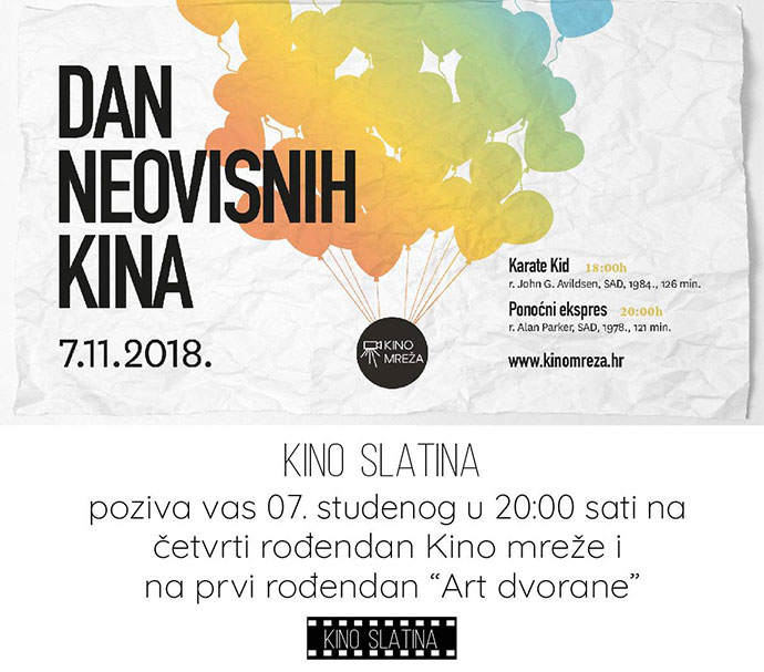 Kino Slatina: Besplatne projekcija dva legendarna filma povodom 4. rođendana Kino mreže i 1. rođendana “Art dvorane” 1 ku8l542t