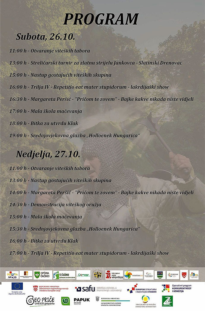 Pogledajte što vas sve očekuje na „PReKUL festivalu"- Srednjovjekovnom viteškom turniru na Jankovcu 26. i 27. listopada 2 letak_viteski_2019_program
