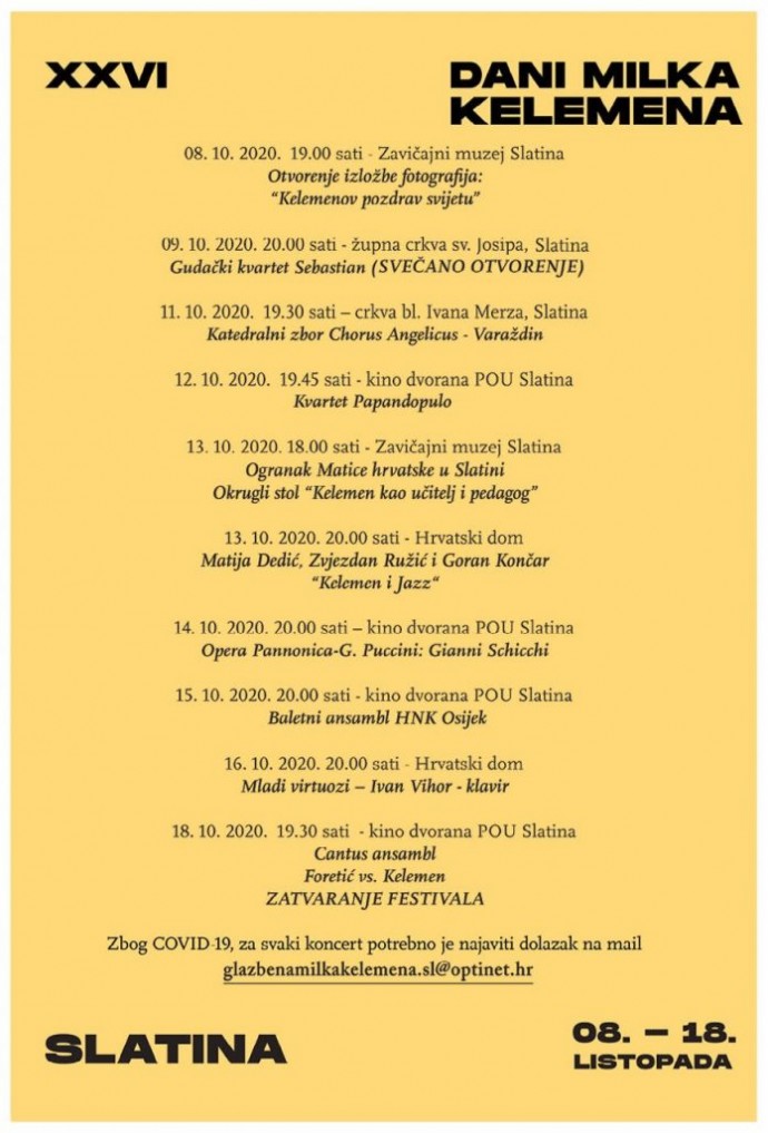 U Zavičajnom muzeju Slatina predstavljen program 26. Međunarodnog glazbenog festivala “Dani Milka Kelemena” 1 milko1
