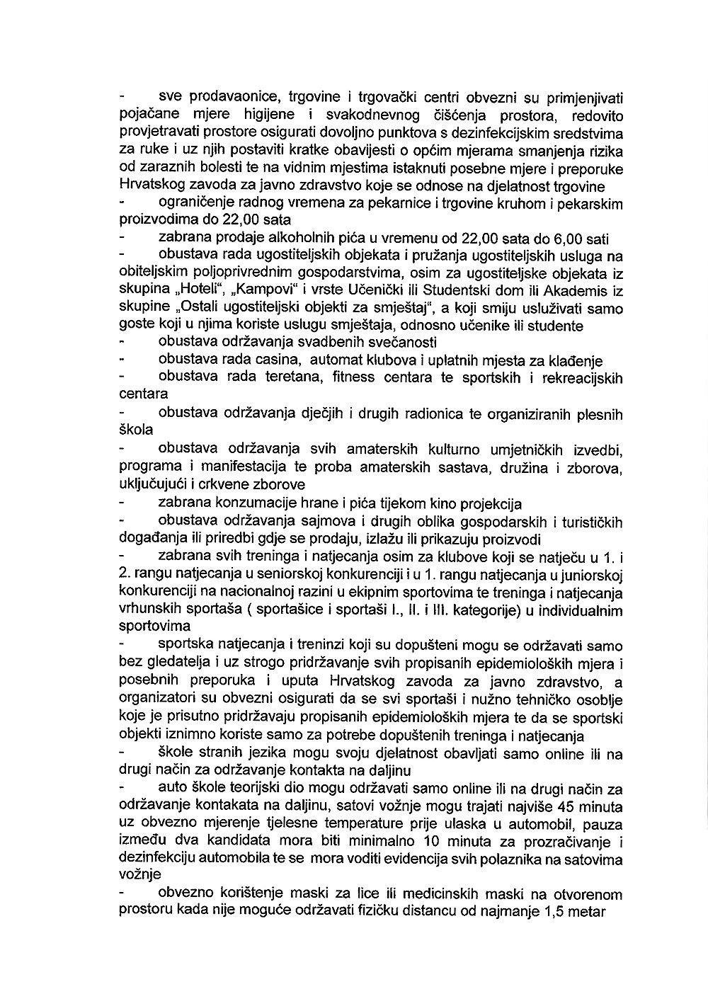 Odluka o nužnim epidemiološkim mjerama kojima se ograničavaju okupljanja i uvode druge nužne epidemiološke mjere i preporuke radi sprječavanja bolesti COVID-19 putem okupljanja 2 odlukaA2