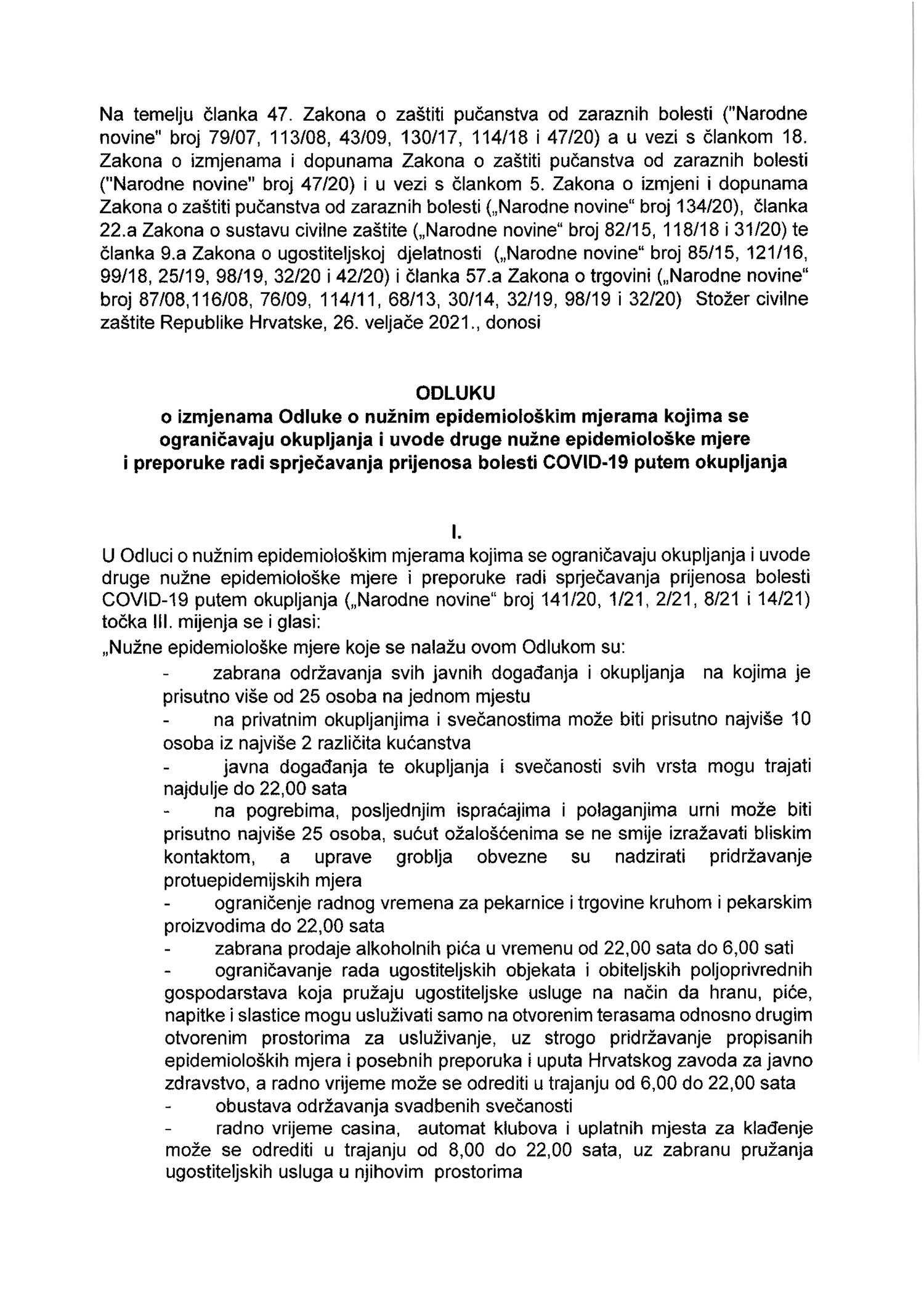 Stožer civilne zaštite Republike Hrvatske: Pogledajte što se sve mijenja od ponedjeljka 1. ožujka 1 a