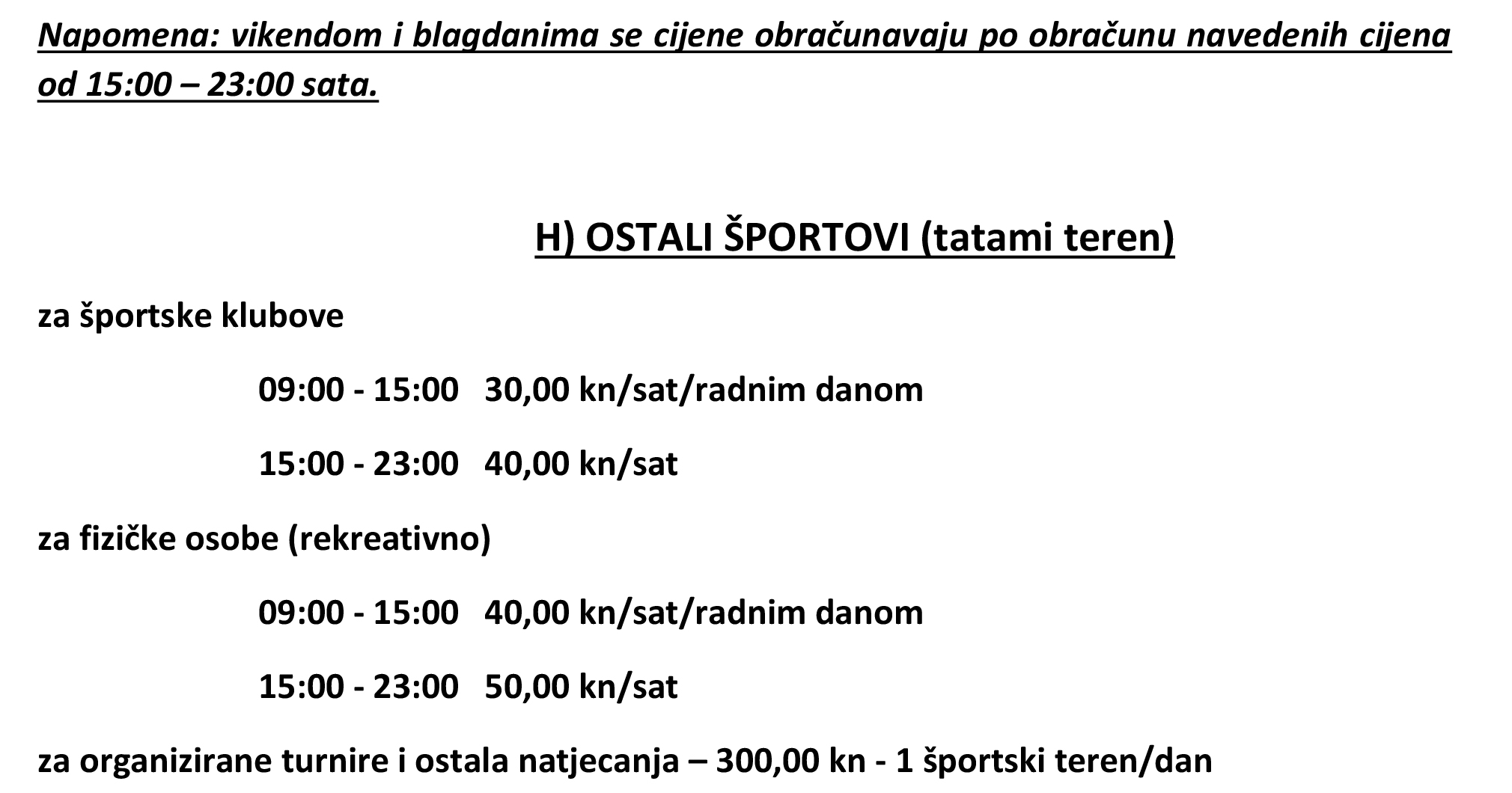 Doznajte koje su nove - „ljetne cijene“ za korisnike sportskih terena u hali Viroexpa 4 d