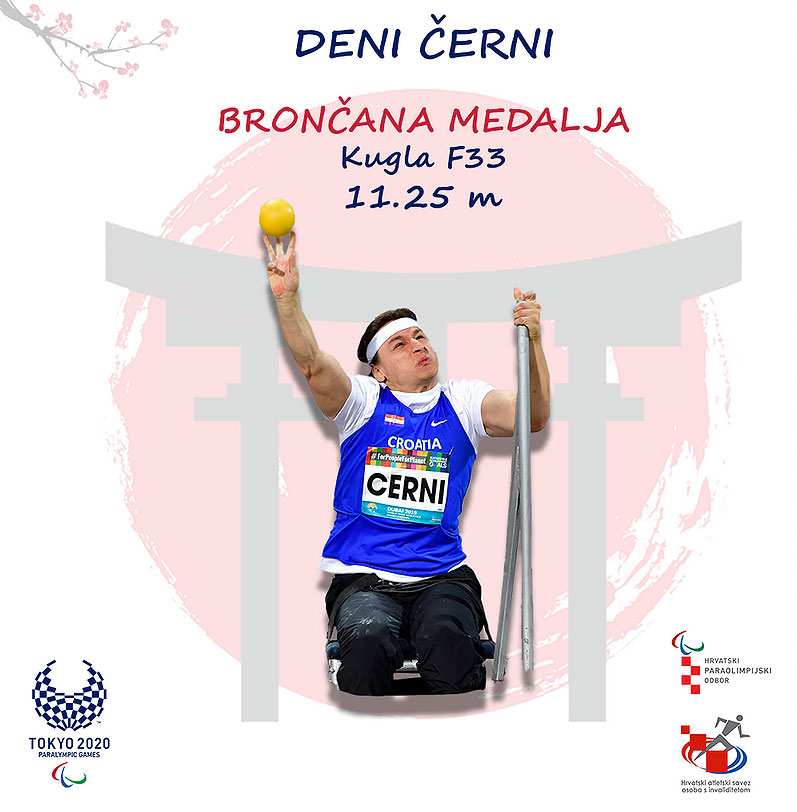 Rođeni Virovitičanin Deni Černi osvojio broncu u bacanju kugle na Paraolimpijskim igrama u Tokiju 1 deni cerni