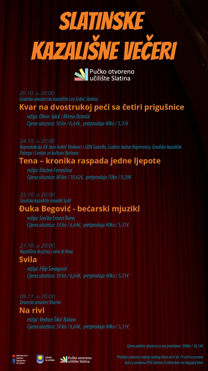 Predstavom ''Kvar na dvostrukoj peći sa četiri prigušnice'' započele Slatinske kazališne večeri 1 SKV
