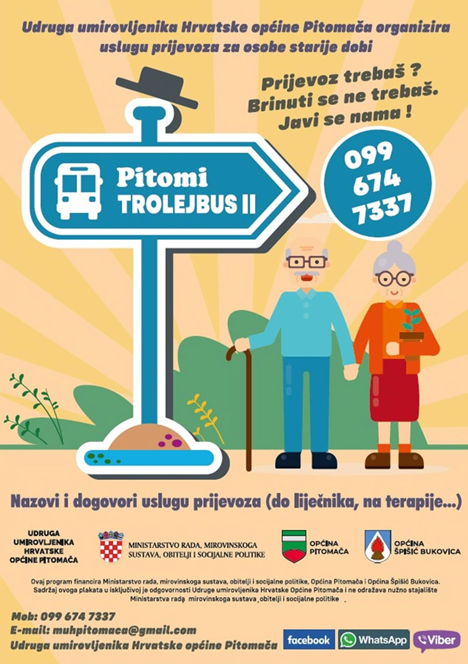 Putem programa „Pitomi trolejbus II.“, osiguran je besplatni prijevoz za starije osobe s području općina, Pitomača i Špišić Bukovica 1 swlwoazg