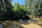 Drava odsjekla Križnicu od kopna: Do pješačkog mosta može se samo čamcem i traktorom, a vrhunac vodenog vala očekuje se s utorka na srijedu 15 20230808 094748