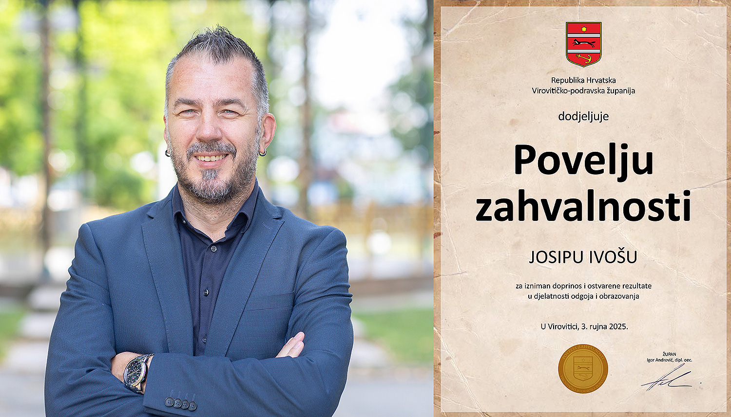 Josip Ivoš: Nakon što je bio ravnatelj u Srednjoj školi Stjepana Sulimanca Pitomača, danas je jedan od ključnih ljudi za provedbu kurikularne reforme strukovnog obrazovanja u HR 1 bb Josip Ivos copy