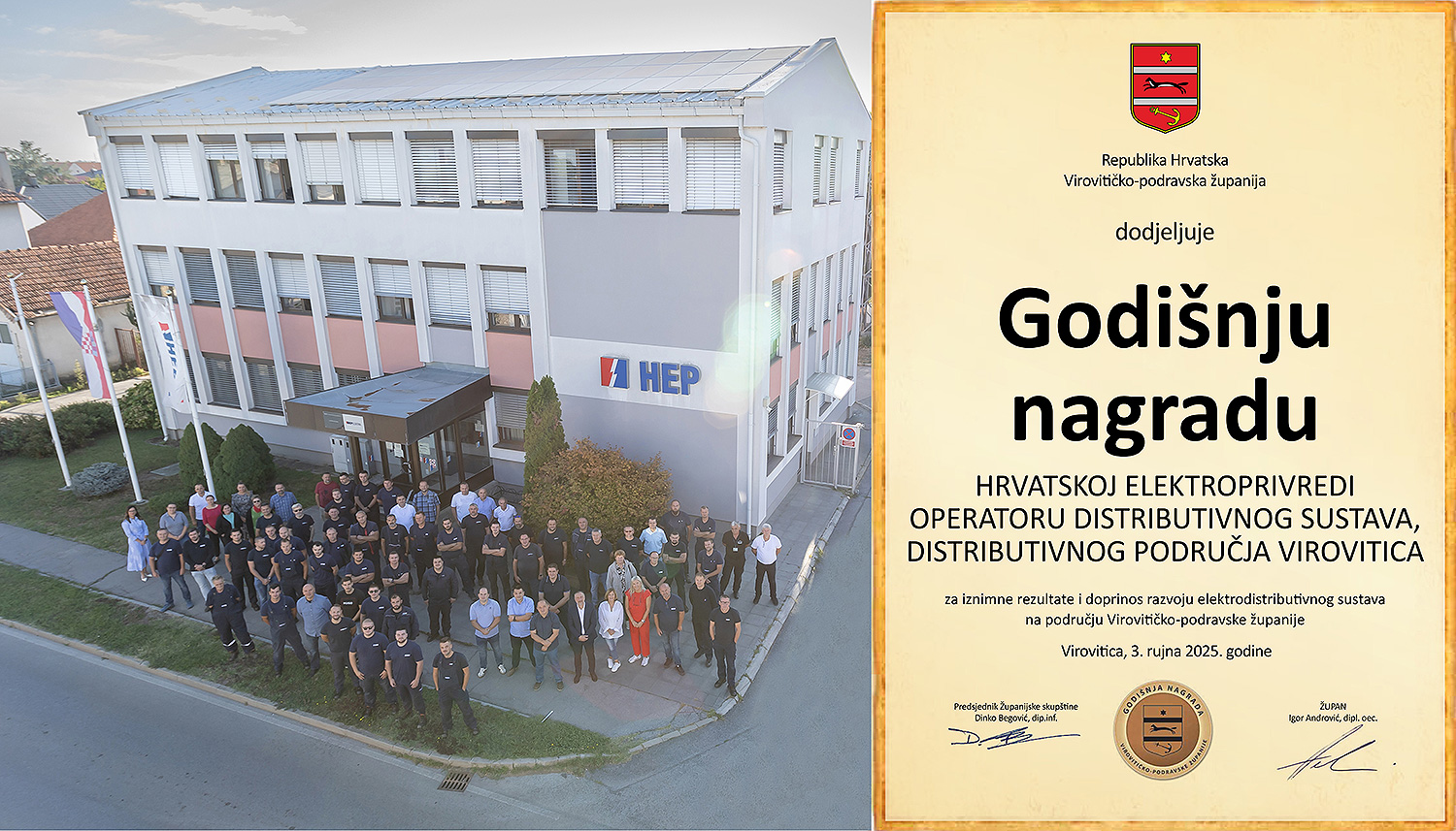 HEP ODS d.o.o. DP Virovitica: Jamac sigurne opskrbe električnom energijom na području Virovitičko-podravske županije 1 kk HEP Elektra VTC copy